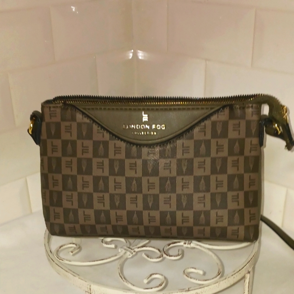 London Fog Crossbody Gray/Tan NWOT